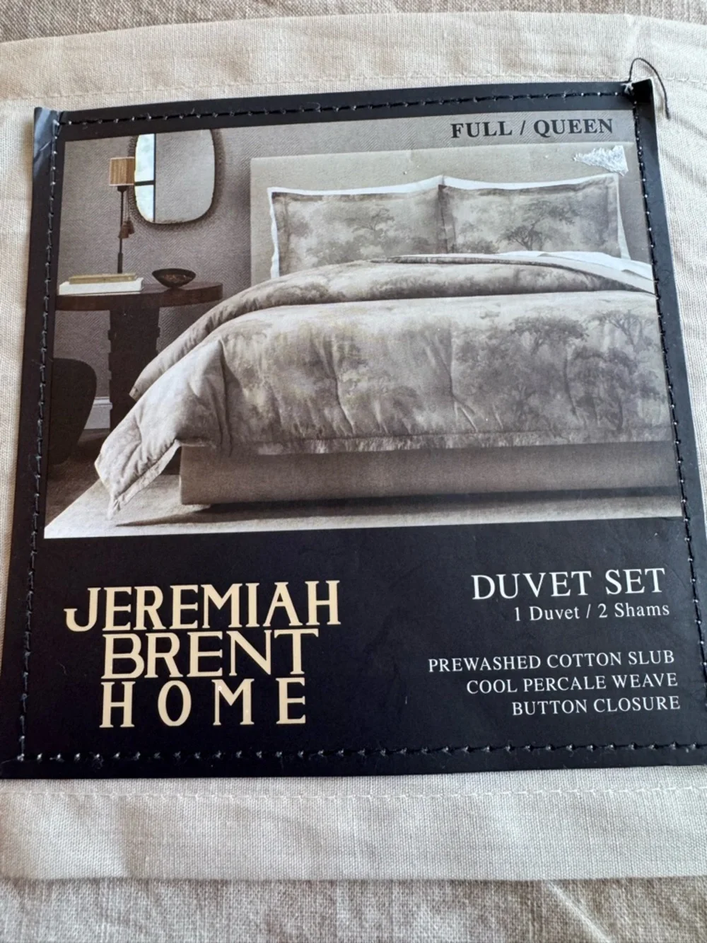 Jeremiah Brent Home - 3pc Full/Queen duvet set 'Walk in the Woods’ New